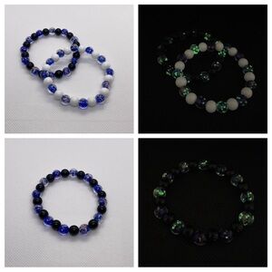 Glow In The Dark 2 Piece Bracelet Set ~ Blue